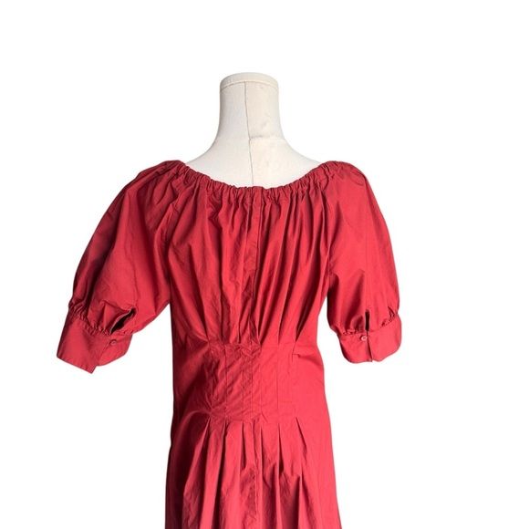 J.Crew - Cinched Waist Pintuck Shirt Dress Brilliant Mahogany Sz 8 - Picture 9 of 11